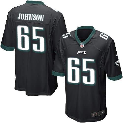 Youth Game Lane Johnson Nike Jersey Black Alternate - #65 NFL Philadelphia Eagles